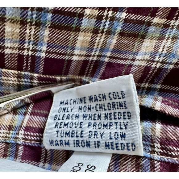 Ralph Lauren Large Brown/Blue Plaid Long Sleeve Pony Button Down Dress Shirt - Picture 8 of 8